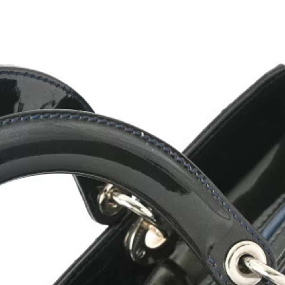 Dior LADY Cannage bag black Patent Vernis leather handbag - Picture 4 of 9